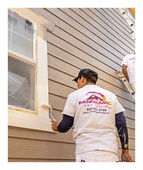 Panoramic Pro Painting crew painting the exterior of a house in Denver, CO